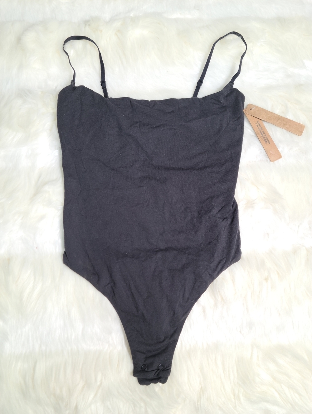 SKIMS Fits Everybody Cami Thong Bodysuit Black Onyx Women X-Small NEW